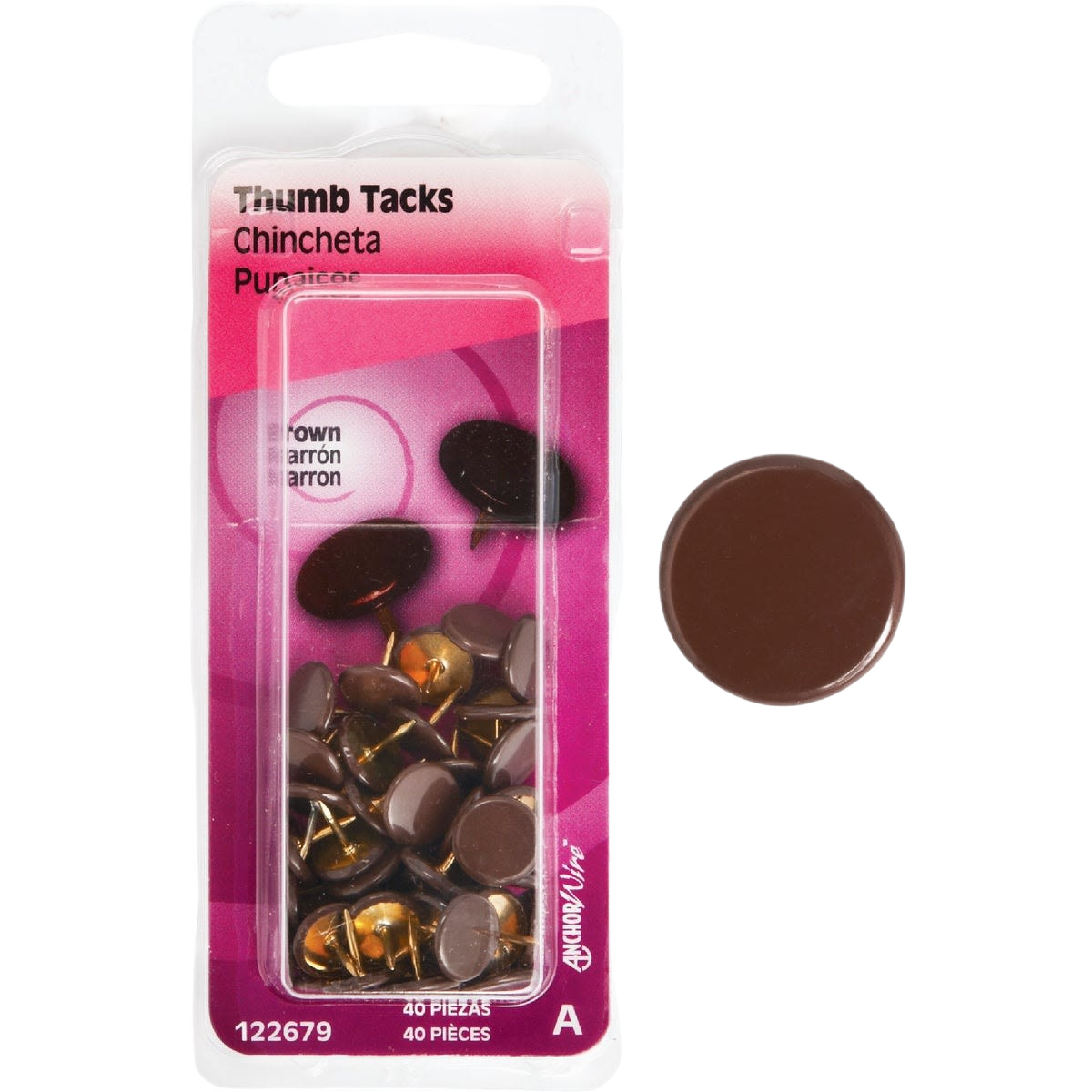 Hillman brown thumb tacks pack with sharp points for home improvement, hardware, and fastener projects under $25 collections