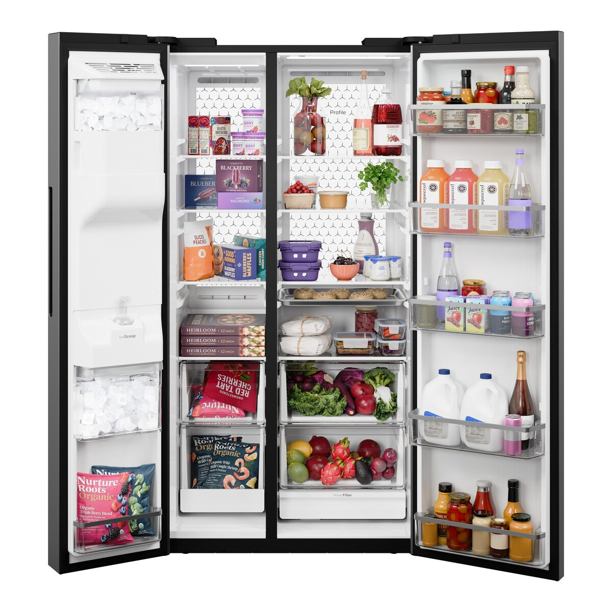 GE Profile™ ENERGY STAR® 27.8 Cu. Ft. Side-By-Side Refrigerator with Hands-Free AutoFill and CustomSize™ Ice