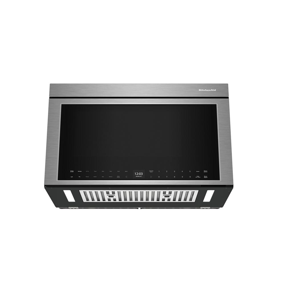 Stainless steel KitchenAid multifunction over-the-range oven with flush design in Appliances at Hartville Hardware