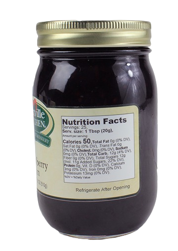 Hartville Kitchen blackberry jam jar with nutrition facts, part of Jams & Jellies and Food & Beverage collections under $50