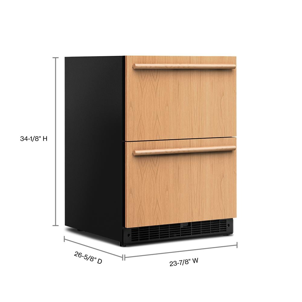 24" Panel-Ready Undercounter Double-Drawer Refrigerator