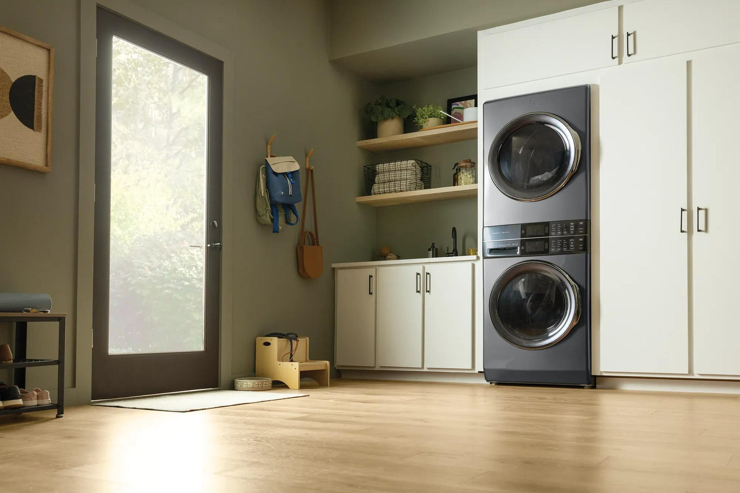 Laundry Tower Single Unit Front Load 4.5 Cu. Ft. Washer & 8 Cu. Ft. Electric Dryer