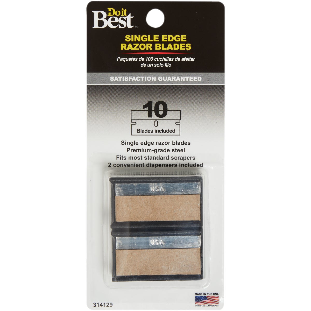 Packaging of single edge razor blades with two metal dispensers for paint supplies and home improvement projects under $50 collection