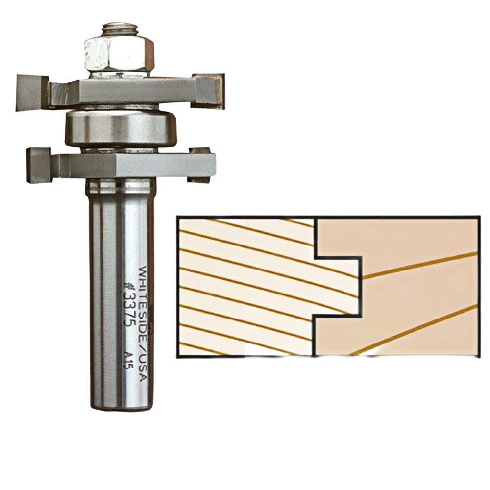 Whiteside tongue and groove router bit with diagram for woodworking joints in tool accessories and drill bits under $100 collection