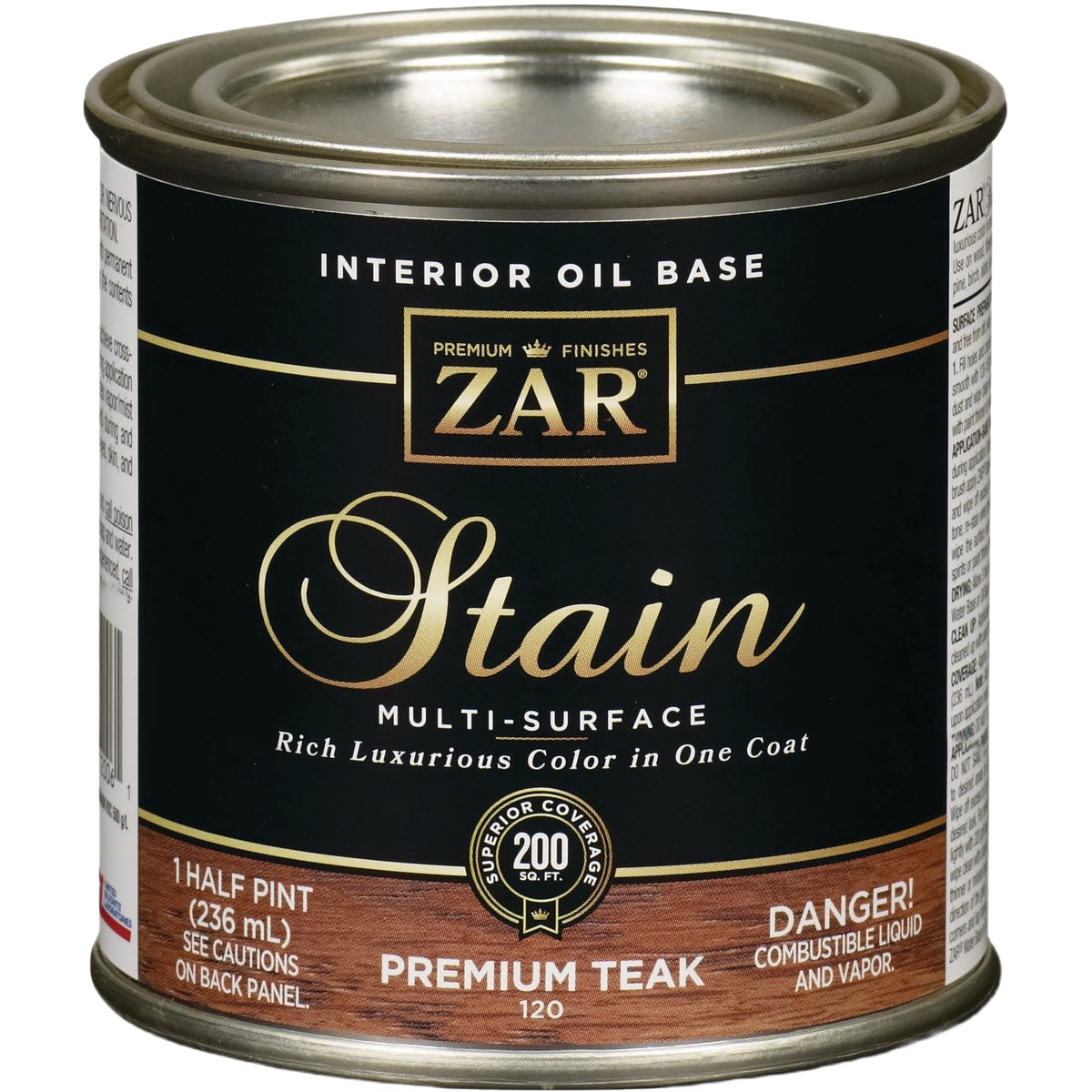 Half pint can of interior oil base teak wood stain for multi-surface finishing under $50 in paint and supplies collections