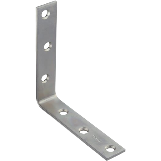 Steel zinc corner brace with pre-drilled holes for reinforcing furniture and building hardware projects under 50 dollars