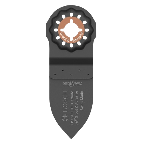 Black Bosch carbide grit sanding finger for grout and abrasive tasks in woodworking and power tool accessories collections