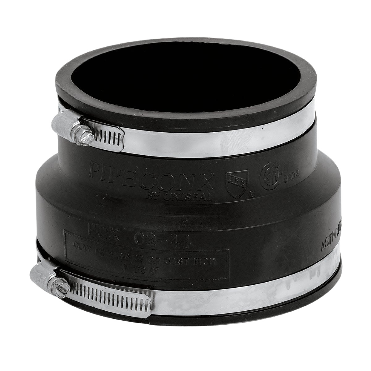 Black flexible PVC coupling with metal clamps for plumbing and pipe connection in home improvement under $50 collection