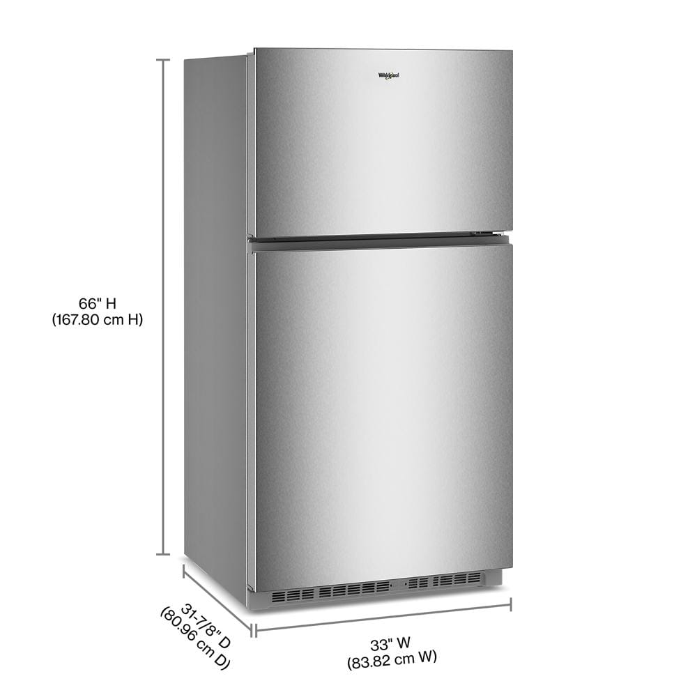 Whirlpool® 32.8-inch Wide Top Freezer Refrigerator with Total Coverage Cooling- 21.3 Cu. Ft.
