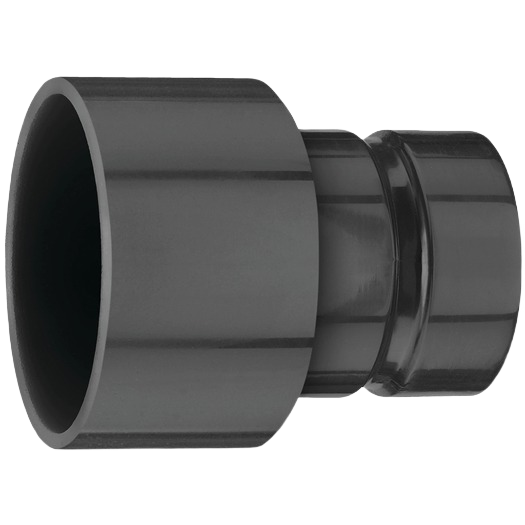 Black tapered large diameter adapter for connecting dust extractor hoses in tools and home improvement tasks