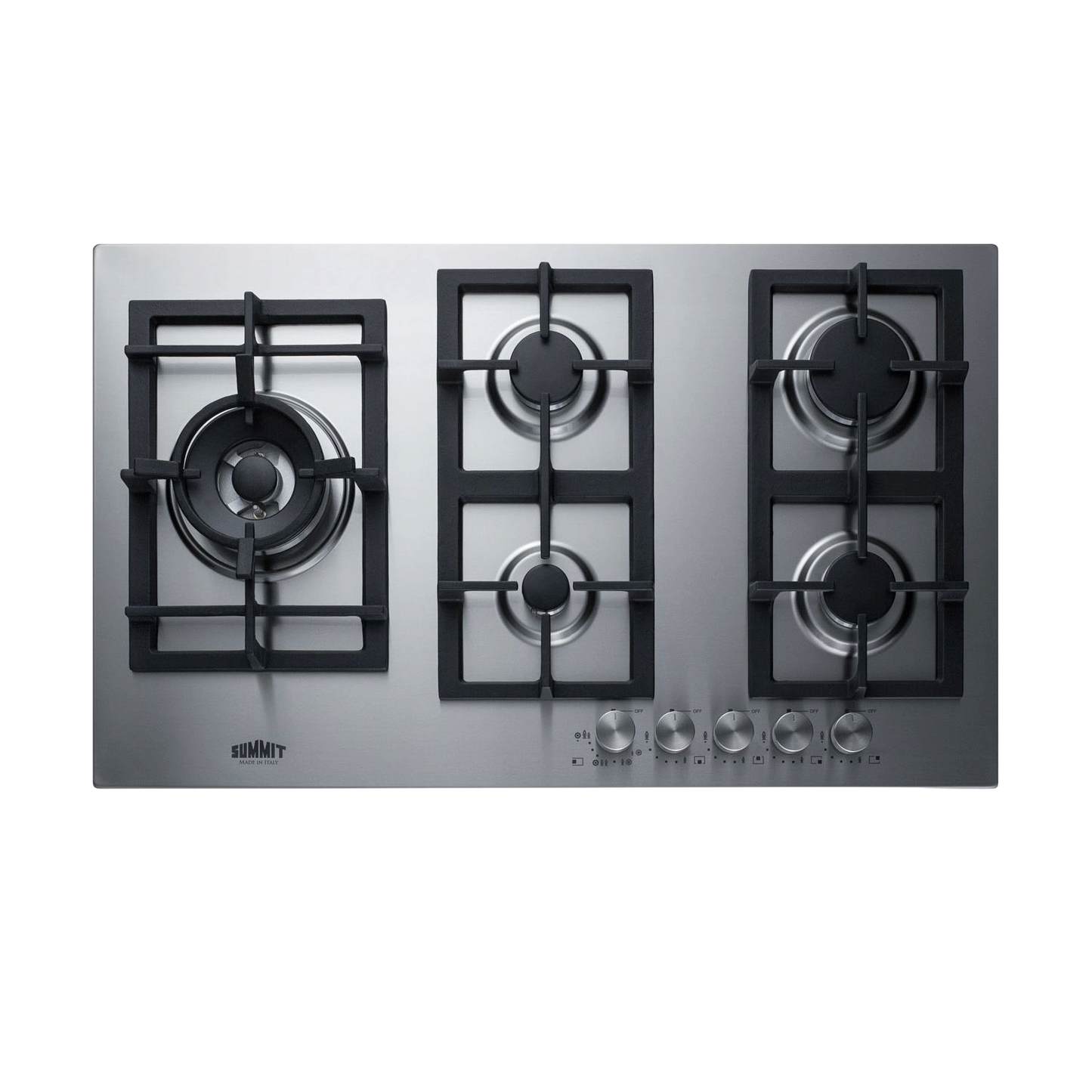 34" Wide 5-Burner Gas Cooktop In Stainless Steel