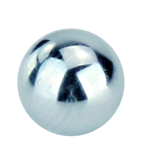 Shiny steel ball bearing with smooth reflective surface for use in tools and home improvement applications