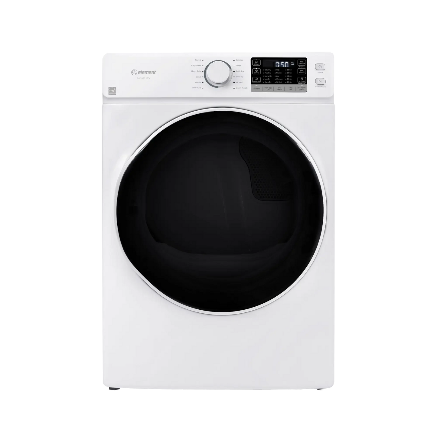 Element Electronics 8.0 cu. ft. Front Load Electric Dryer - White (EFD8027EBW)