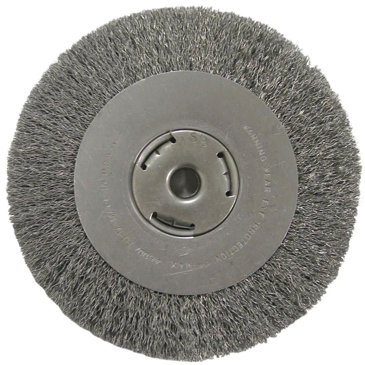 Crimped steel wire wheel brush for bench grinder, heavy-duty cleaning and surface preparation in tool accessories collections