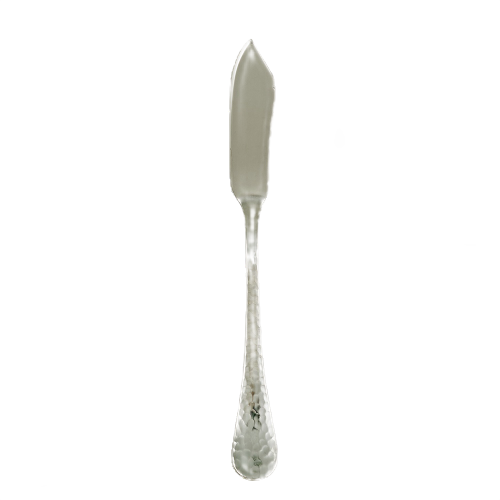 Silver butter knife with hammered finish detail for elegant kitchenware and flatware collections under $50