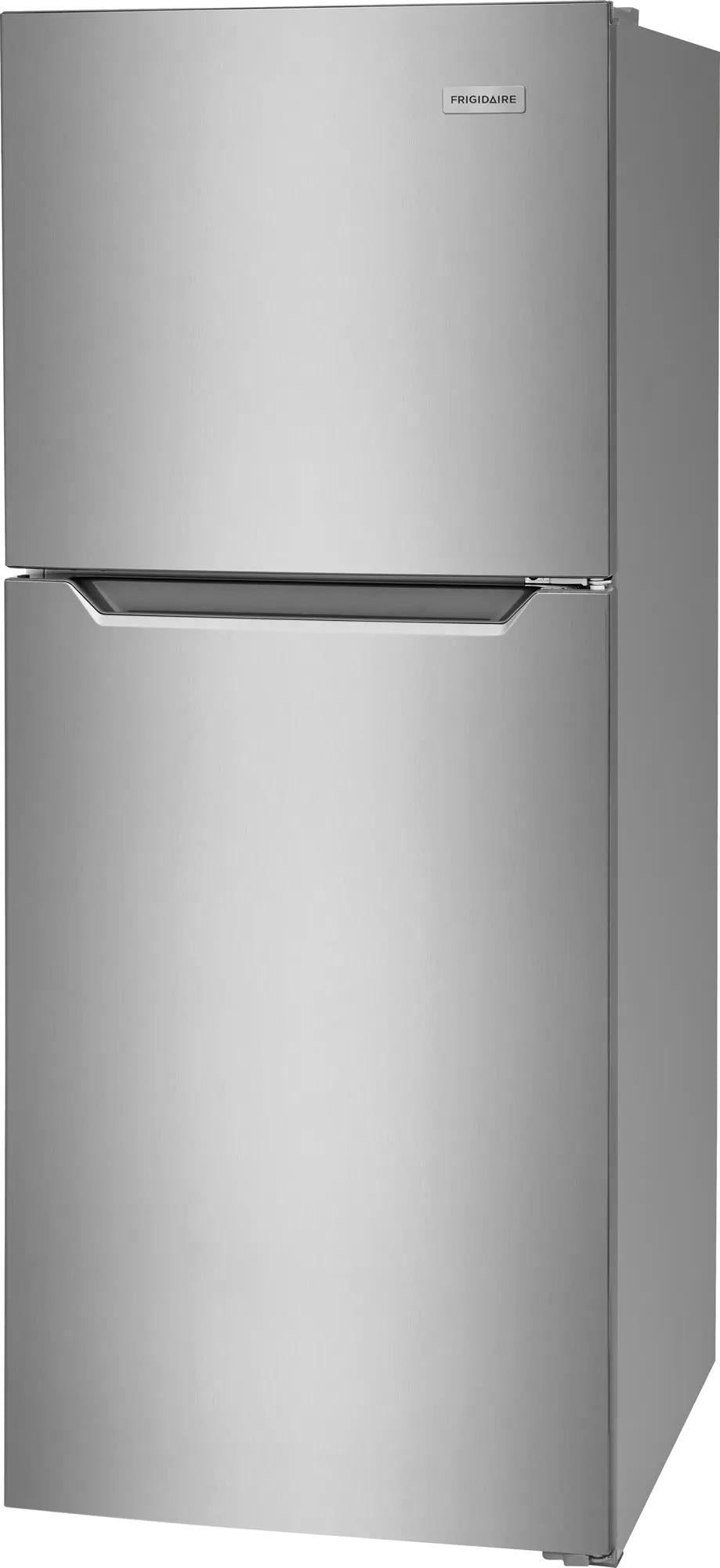 Stainless steel top freezer refrigerator with sleek handle design in refrigerators and kitchen appliances collection