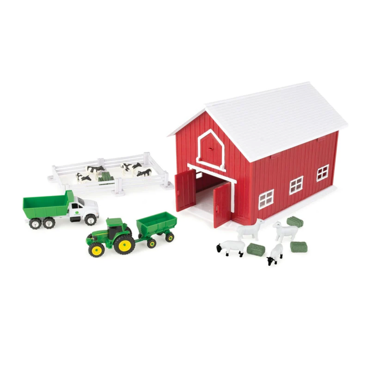 Tomy John Deere 24 Piece Farm Playset, 1/64 Scale