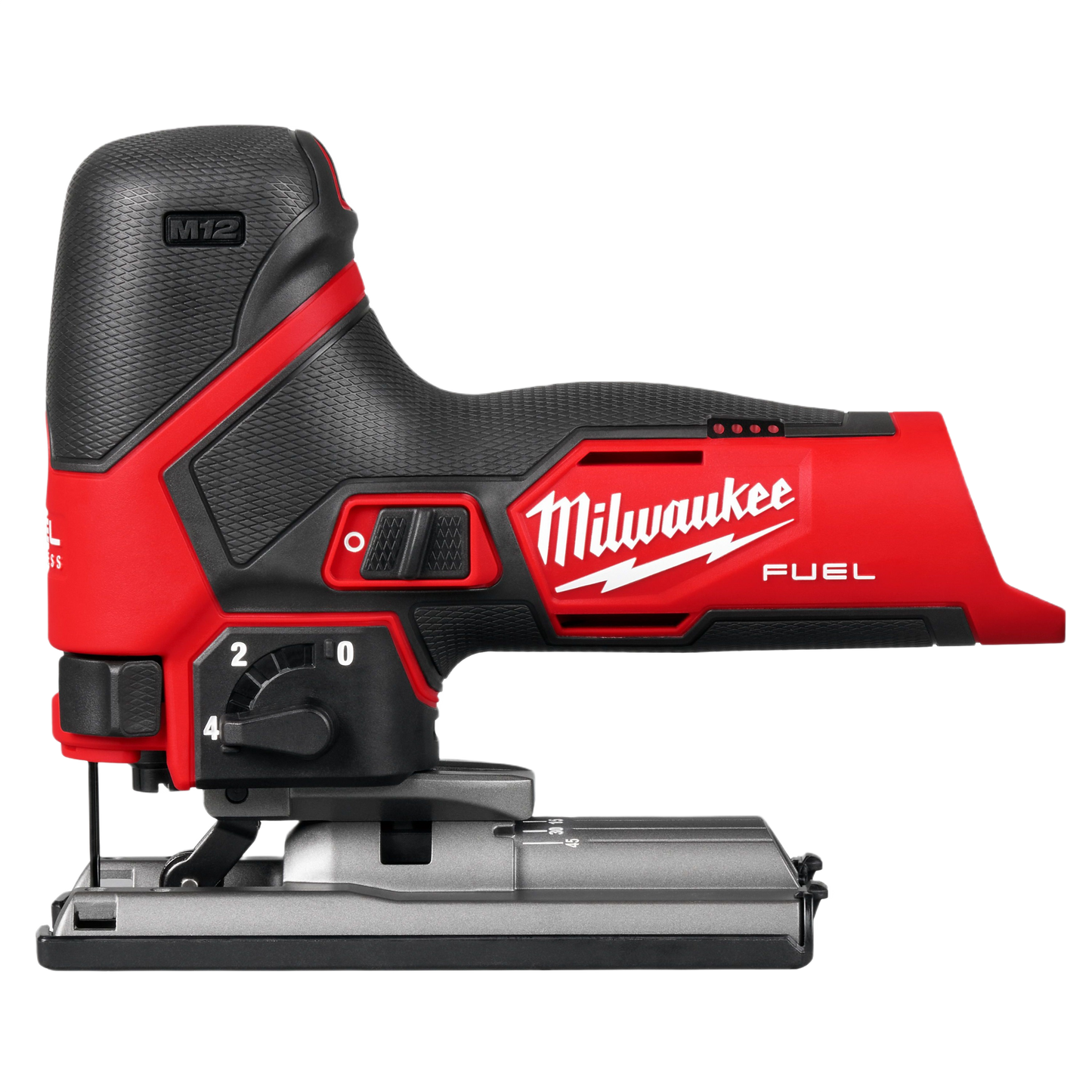 Red and black cordless compact jigsaw with ergonomic grip for precise home improvement cutting tasks