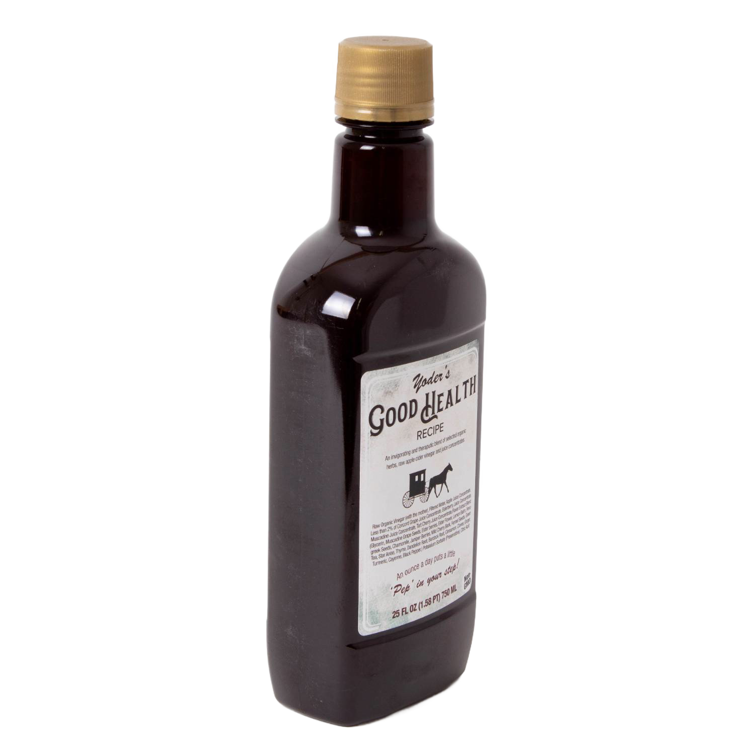 25 oz dark amber bottle of herbal tonic with gold cap, promoting wellness in Health & Beauty under $50 collections