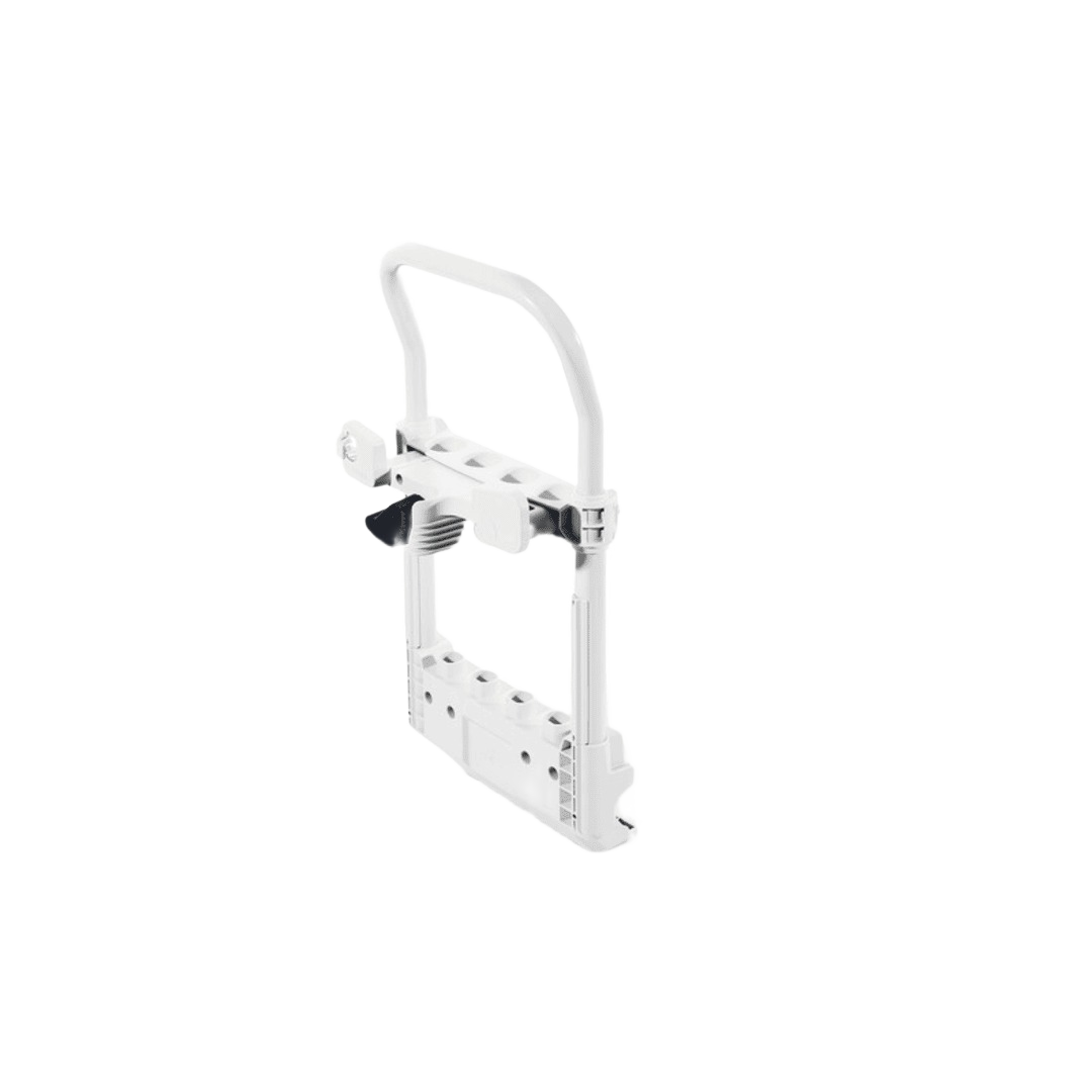 White adjustable handle accessory for dust extractors and shop vacuums in woodworking tools collection