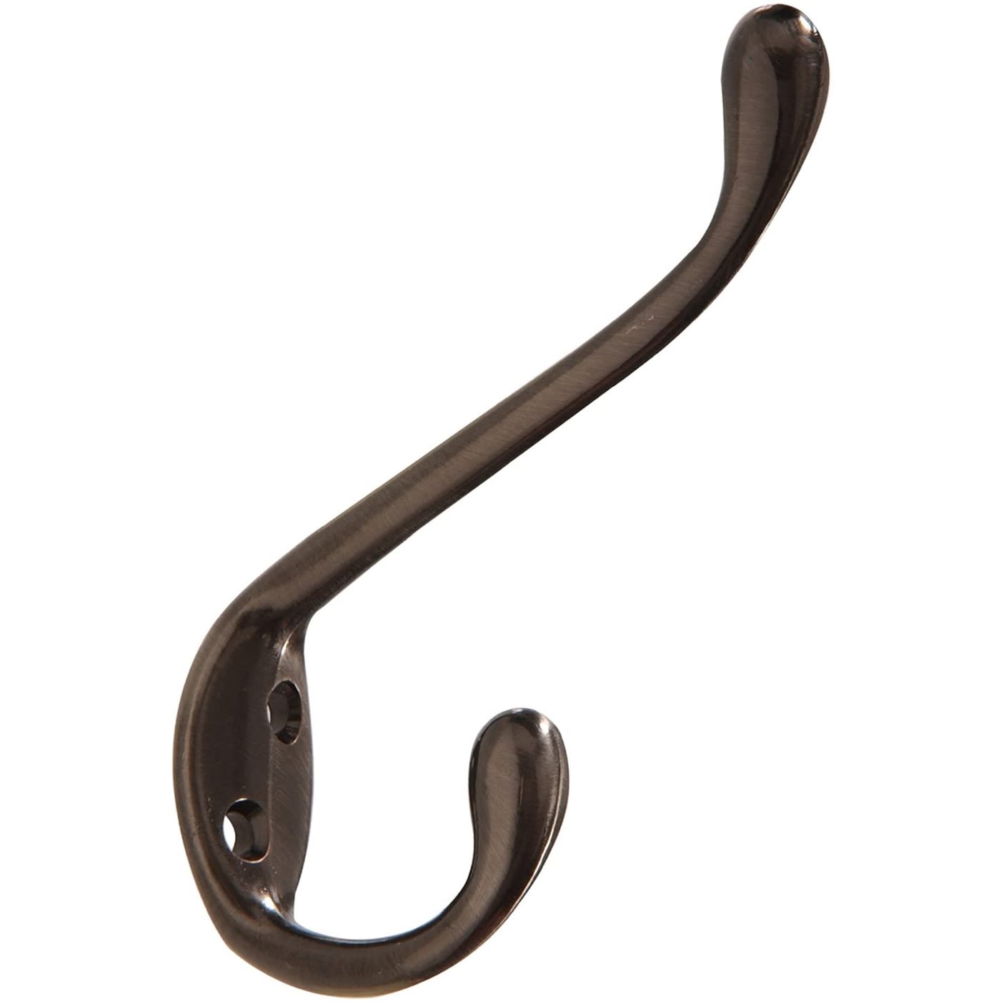 Heavy-duty pewter-finish garment hook designed for sturdy hanging in hardware and storage organization collections