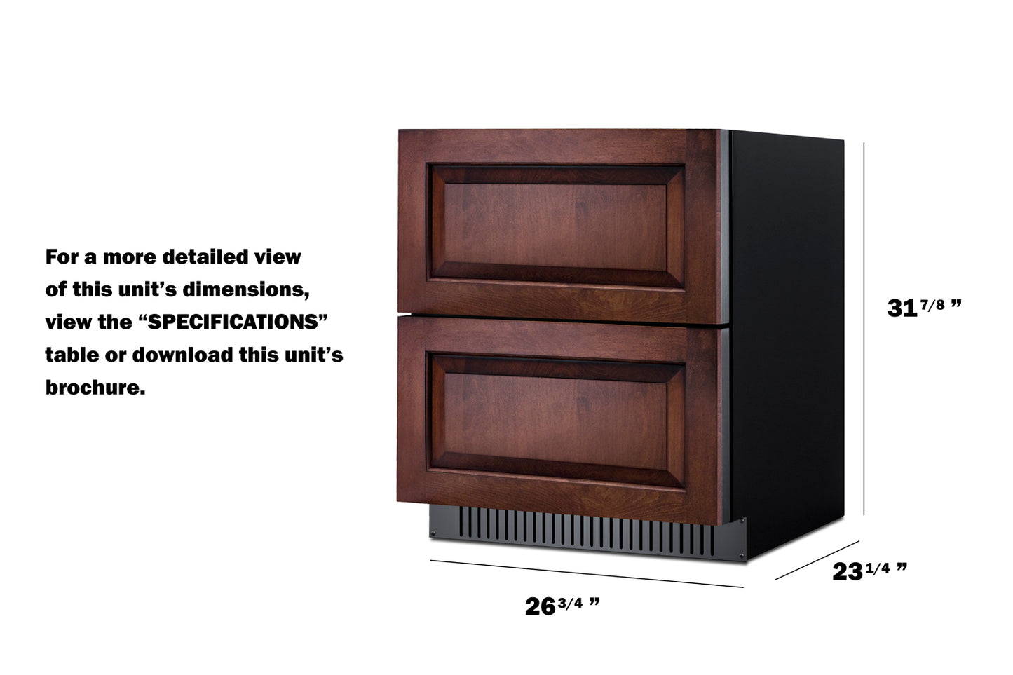 27" Wide 2-Drawer All-Refrigerator, ADA Compliant (Panels Not Included)