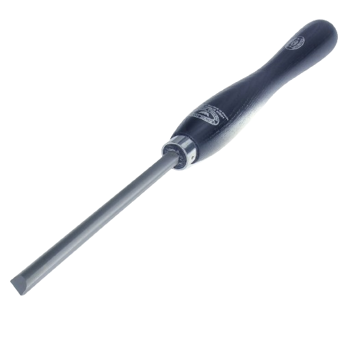 Woodturning tool with black ergonomic handle and chilled steel oval blade for woodworking tools under 100 collections