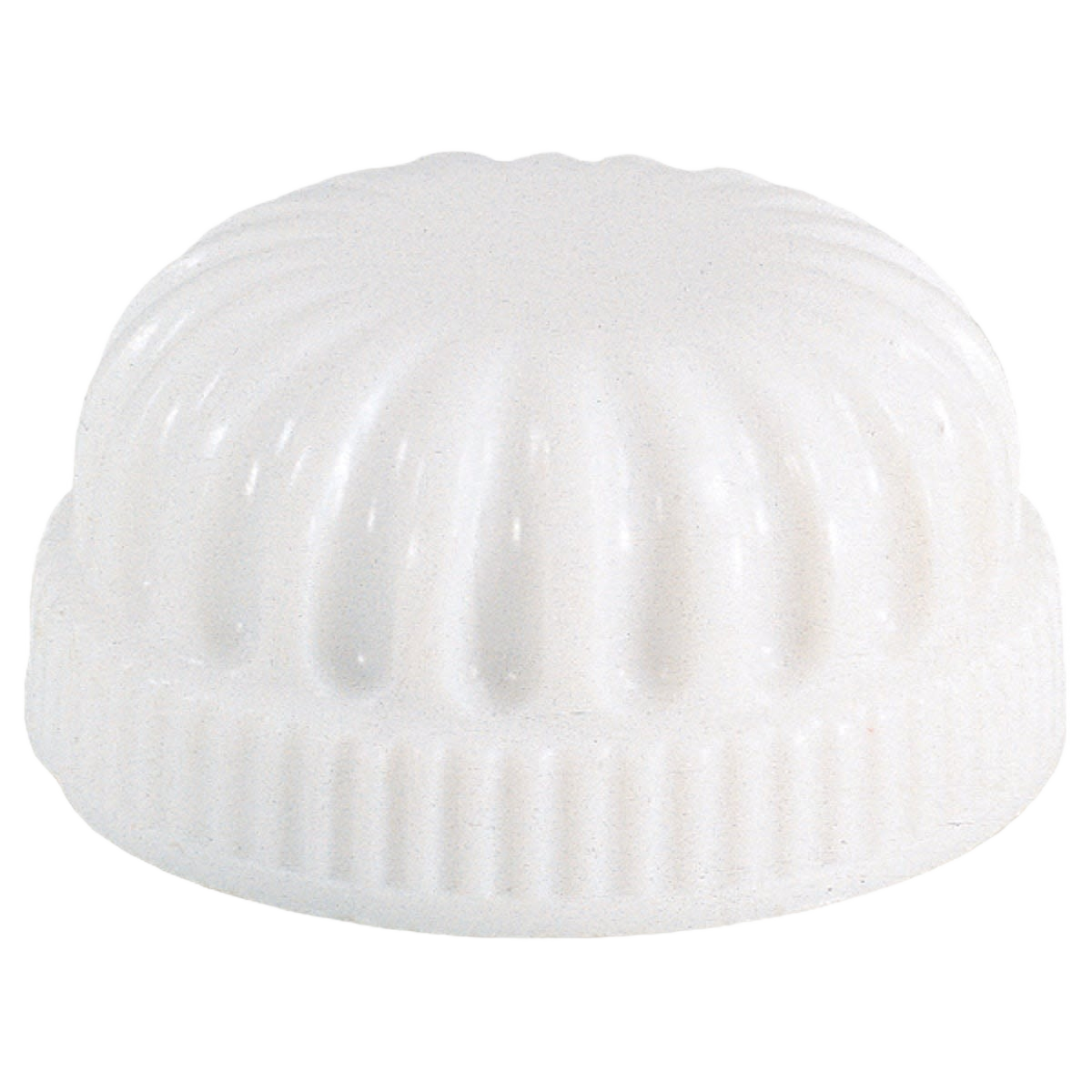 White plastic cap with tapped lock design for electrical and lighting accessories in home improvement tools collections