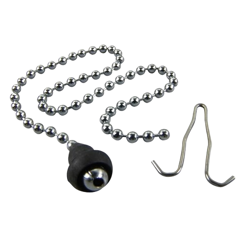 Stainless steel valve chain with rubber stopper and metal clip for plumbing repair and toilet parts under $50 collections