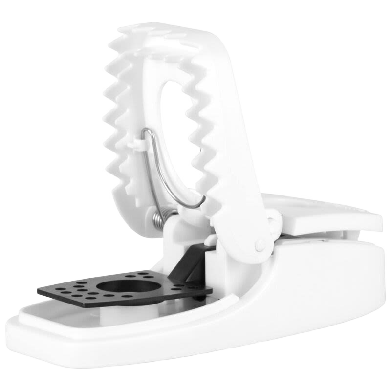 White plastic mouse trap with press-to-set design for easy rodent control in insect and pest control collections under $50
