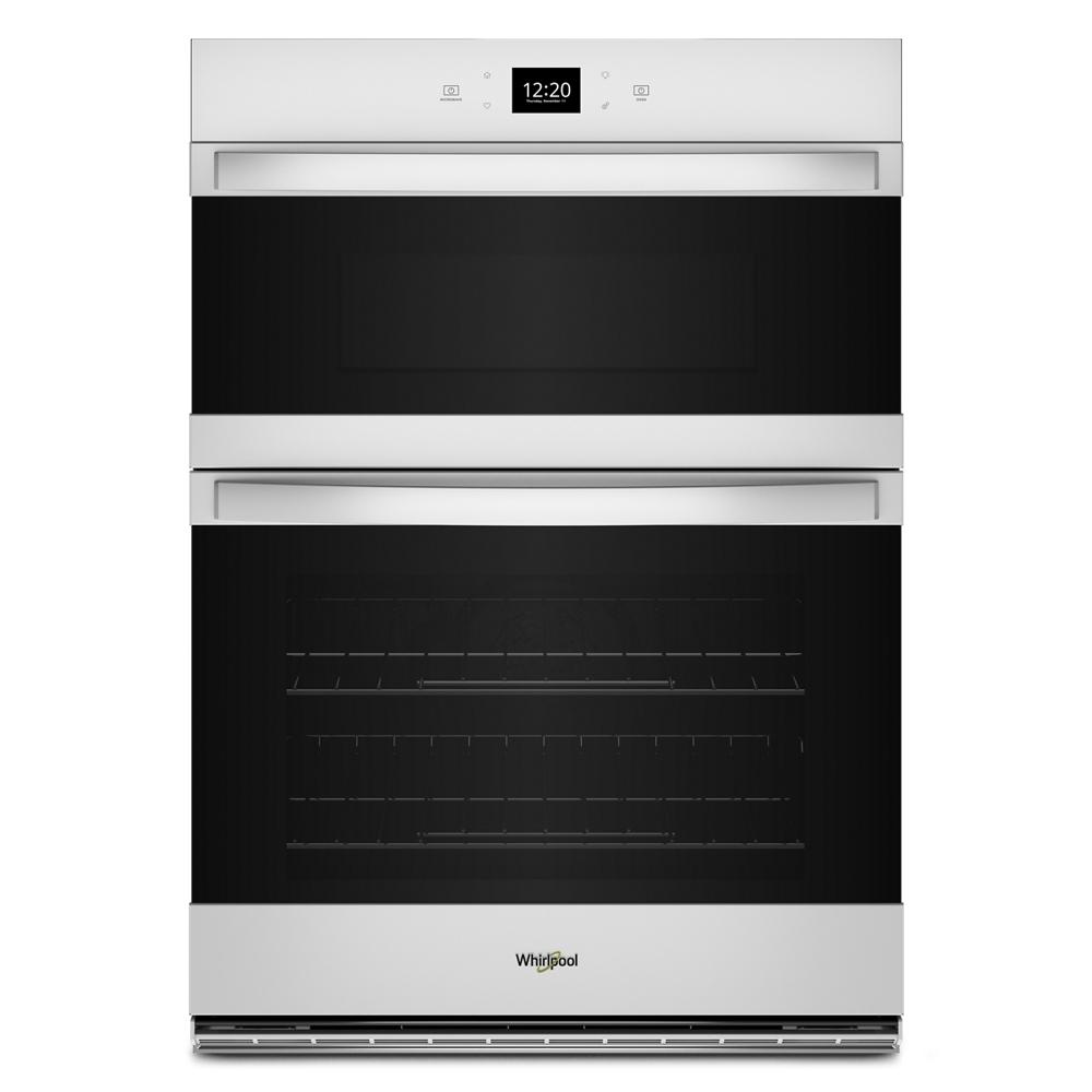 Front view of stainless steel double wall oven with digital display and sleek handles in Kitchen & Kitchenware collection