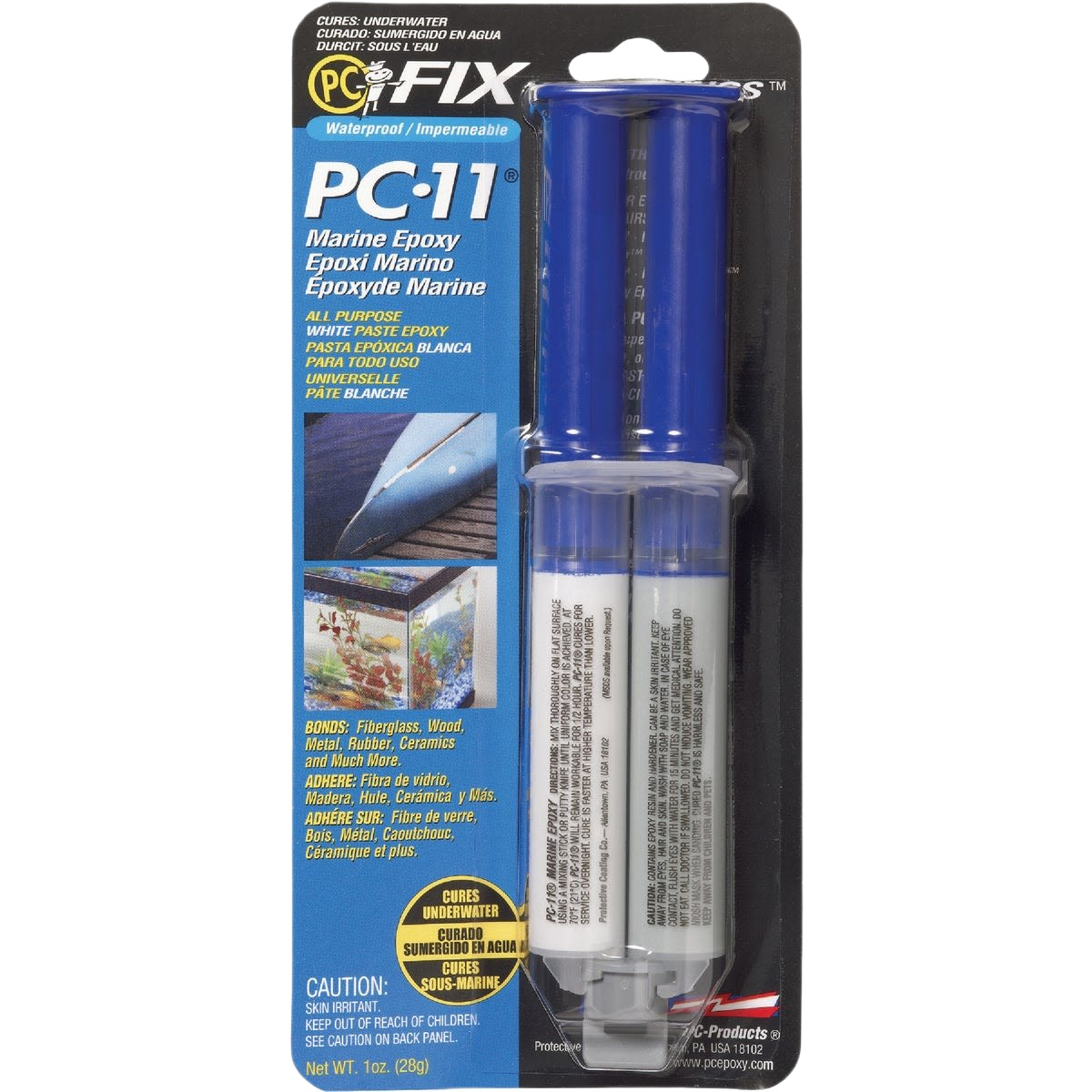 Dual-syringe marine epoxy paste for waterproof bonding and sealing on wood, fiberglass, metal, and ceramics in home improvement
