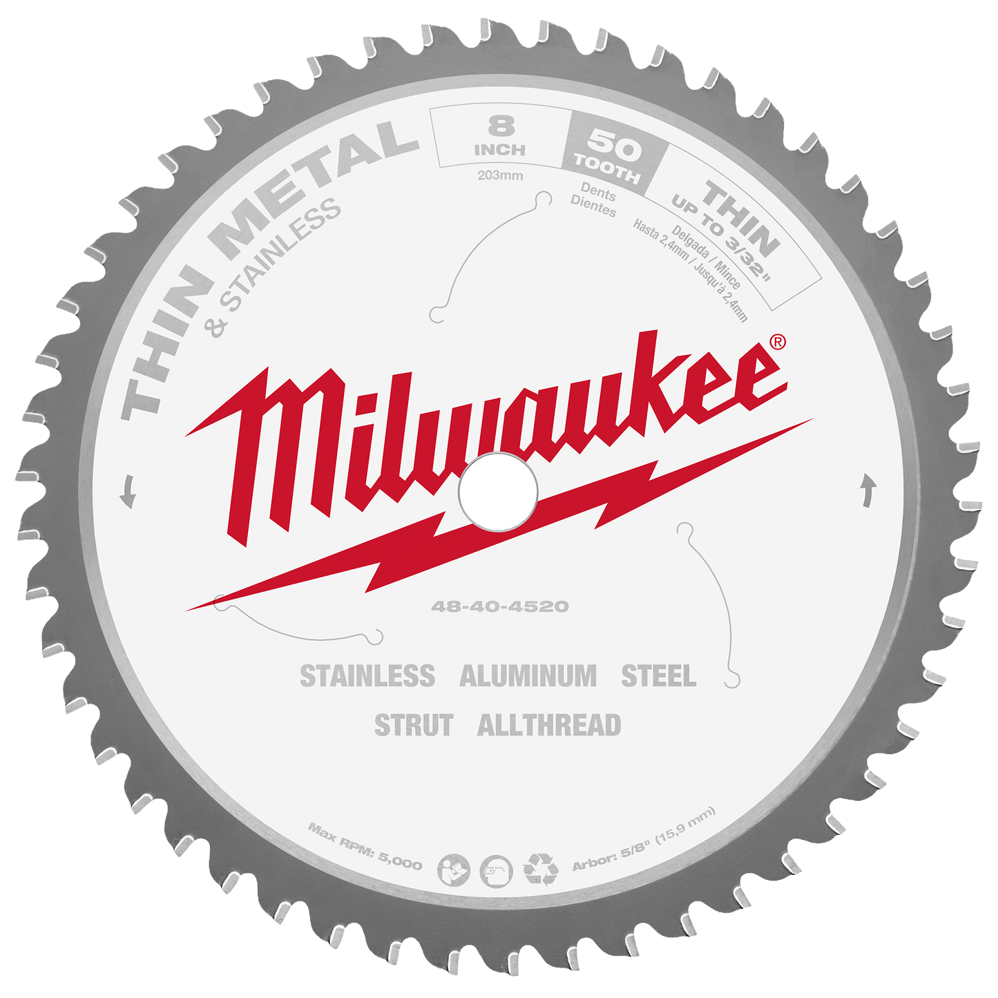Milwaukee 8" Thin Metal & Stainless Cutting Circular Saw Blade