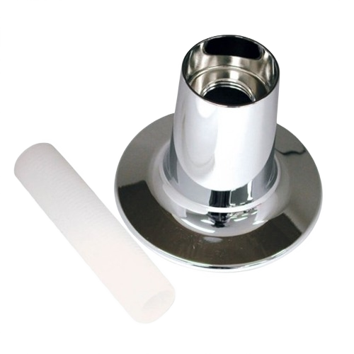 Chrome finish tub and shower handle flange set with protective sleeve for faucet repair and plumbing parts under $50 collections