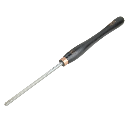 Woodturning bowl gouge with dark ergonomic handle and steel blade for precise woodworking under $100 tools collection