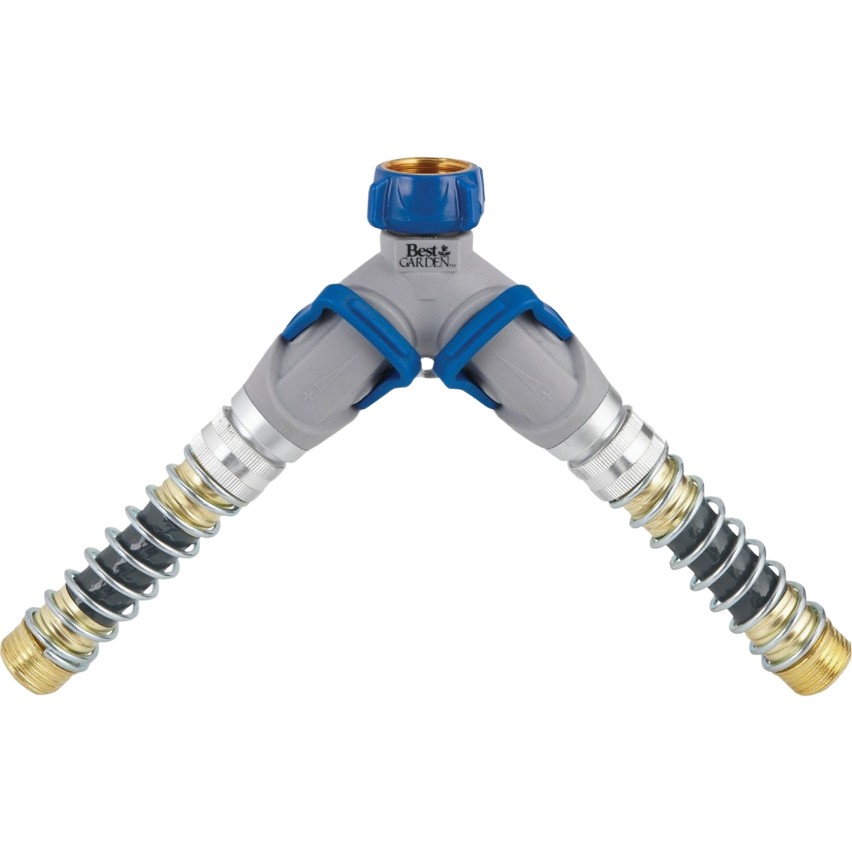 Plastic flexible Y-hose shutoff with dual valves and brass fittings for watering and irrigation in lawn and garden tools collections