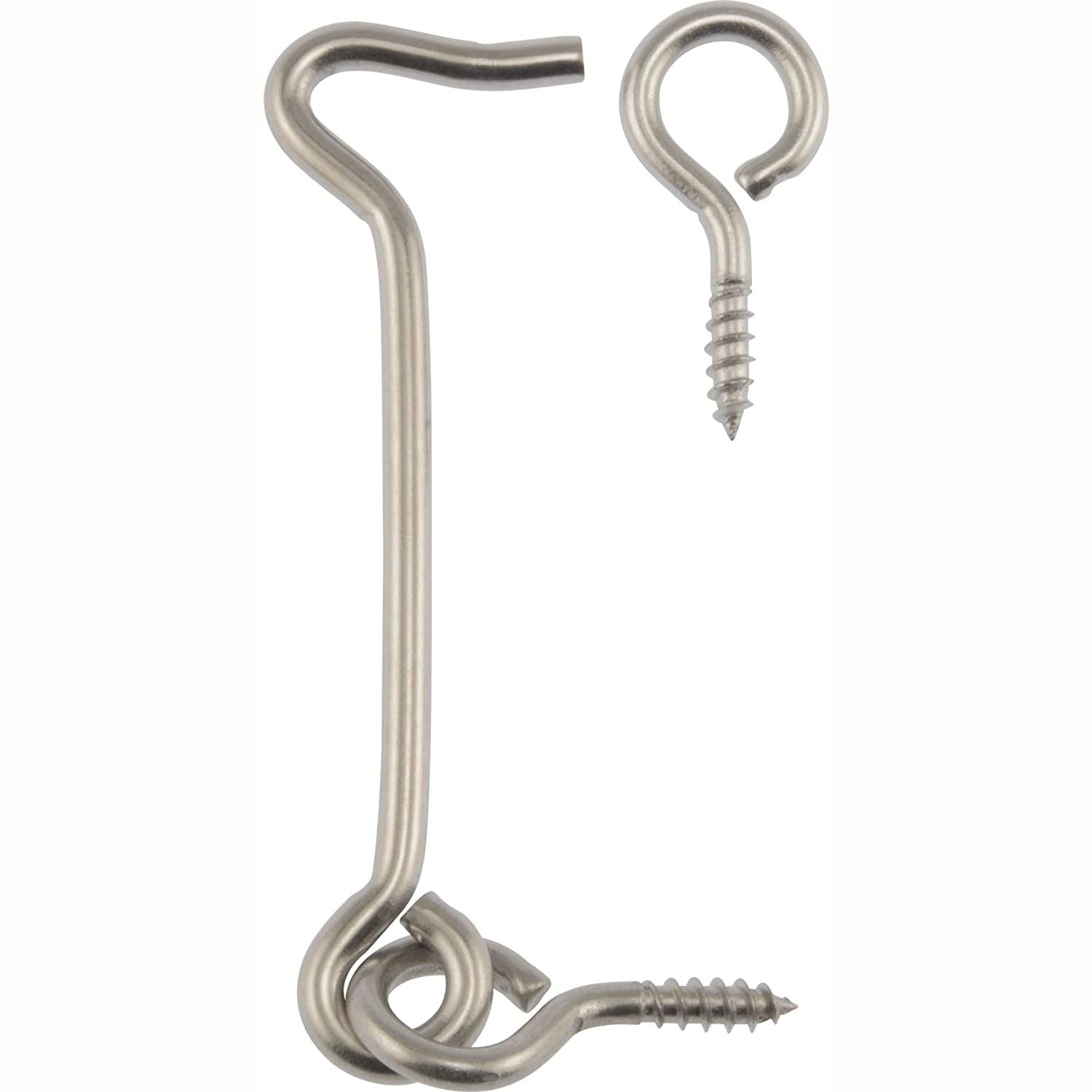 Stainless steel 3-inch gate hook and eye fastener for secure closures in hardware and home improvement tools collections