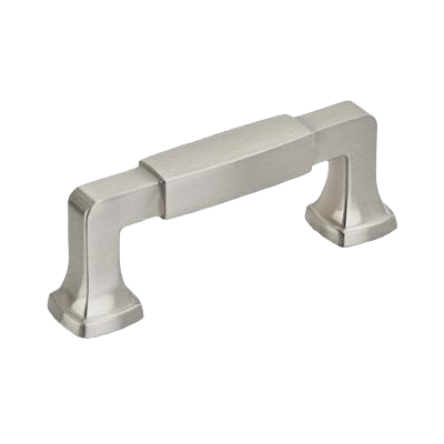 Satin nickel cabinet pull with bold barrel-style design for furniture and hardware in home improvement collections