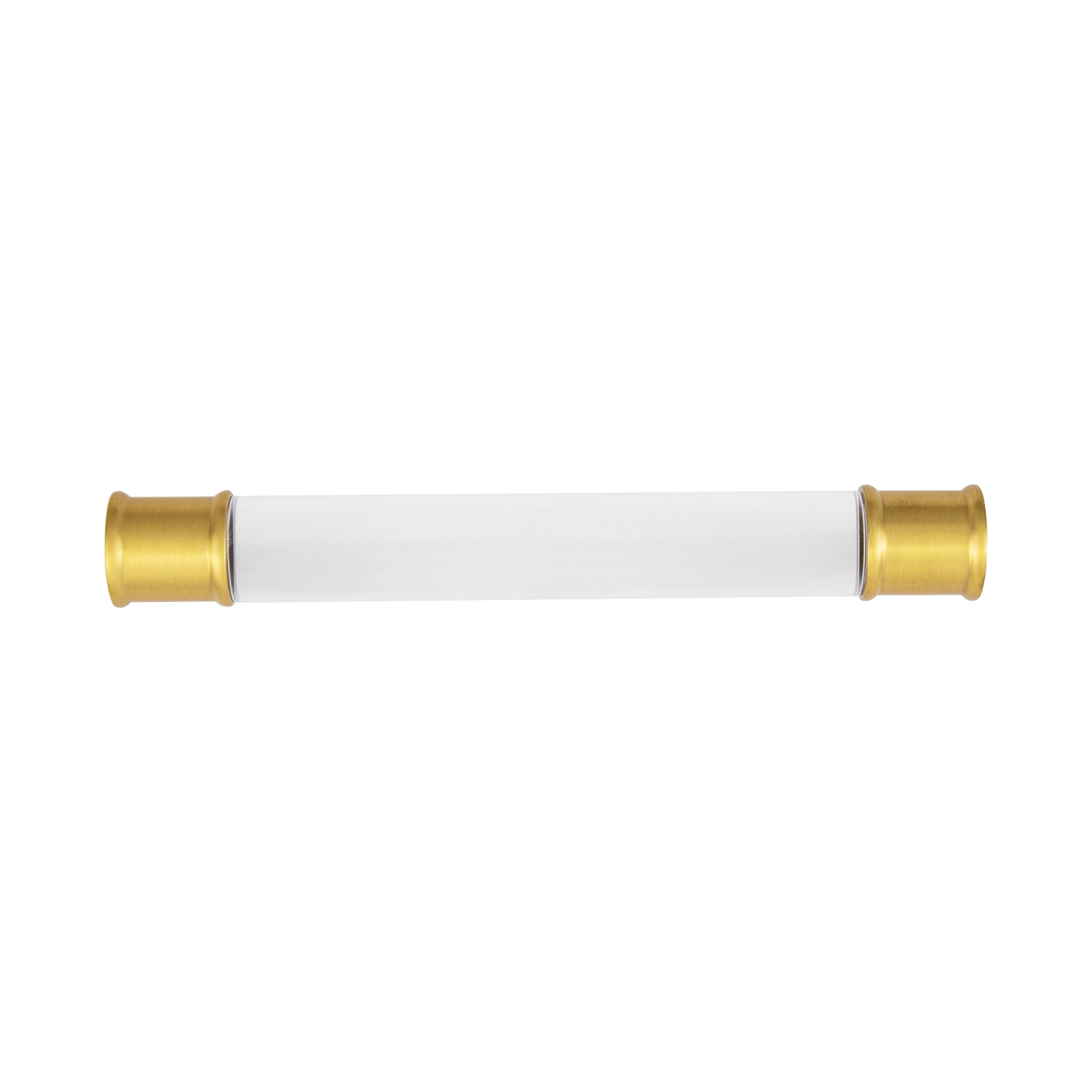 Midway cabinet pull with clear acrylic center and brushed golden brass ends for furniture and hardware upgrades under $50