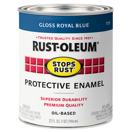 Rust-Oleum Stops Rust Glossy Royal Blue Protective Enamel Brush-On Paint, 1 Qt.