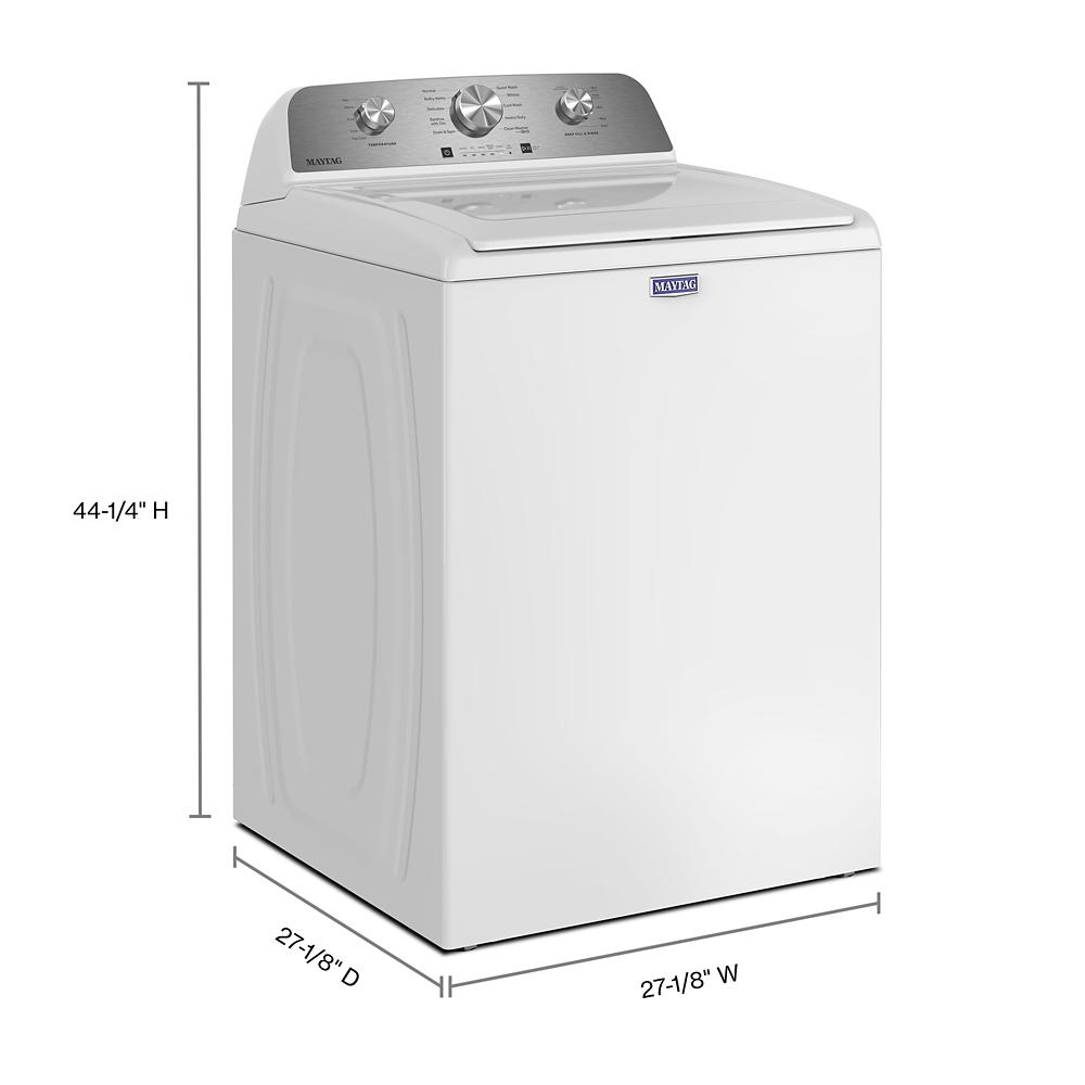 White top load washer with stainless steel control panel and three knobs from washers & dryers collection
