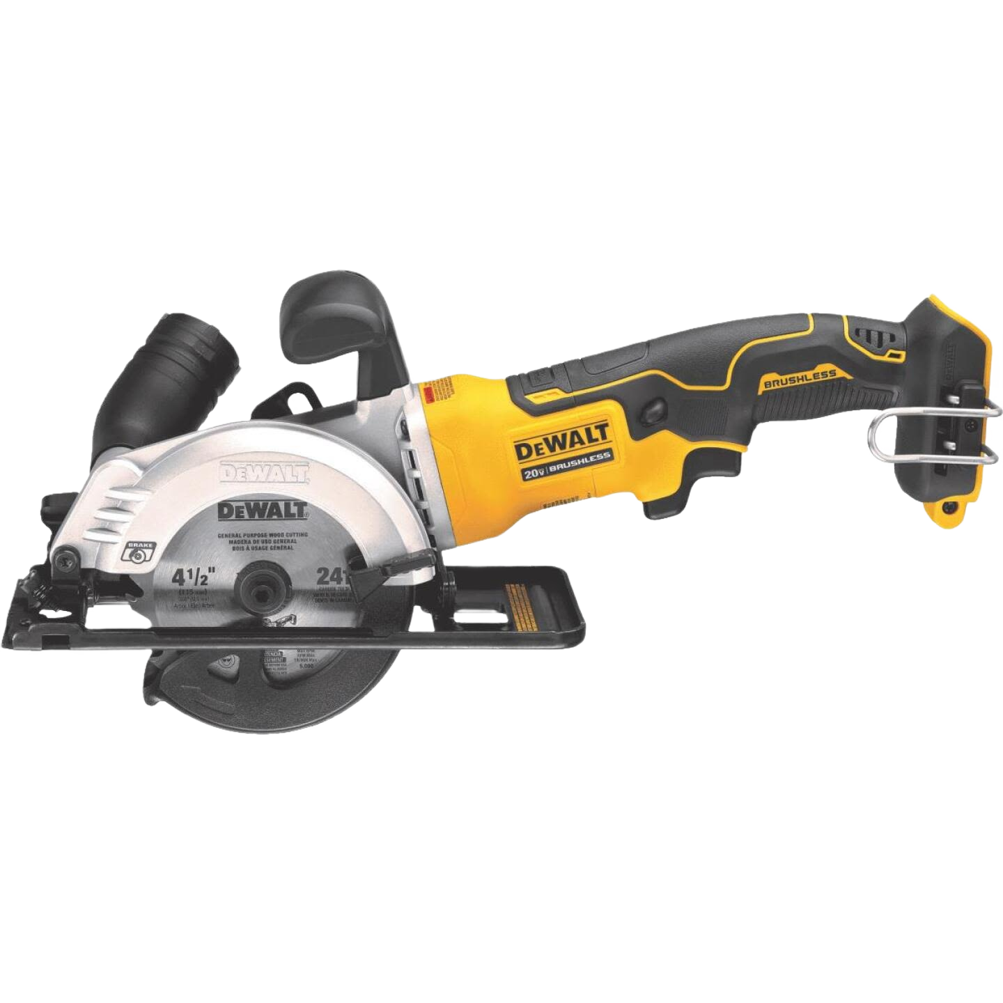 Compact yellow and black cordless circular saw with brushless motor designed for home improvement projects