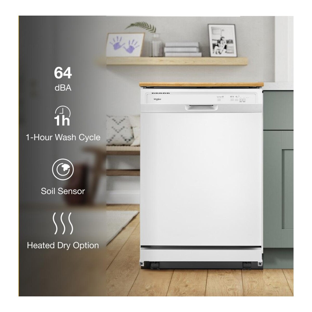 Heavy-Duty Dishwasher with 1-Hour Wash Cycle