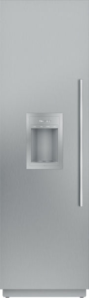 Stainless steel built-in freezer column with external ice and water dispenser for premium kitchen appliances collections