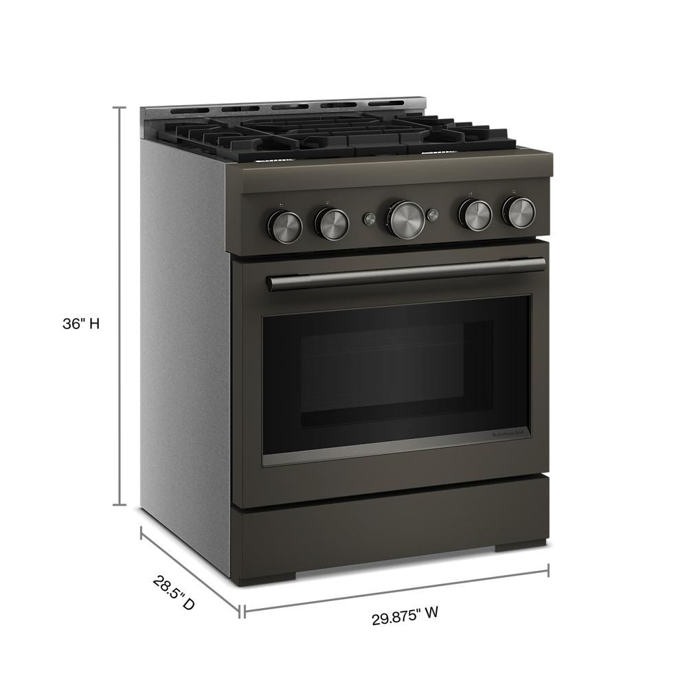 KitchenAid® 30-Inch 4 Burner Commercial-Style Gas Range with No Preheat Air Fry Mode