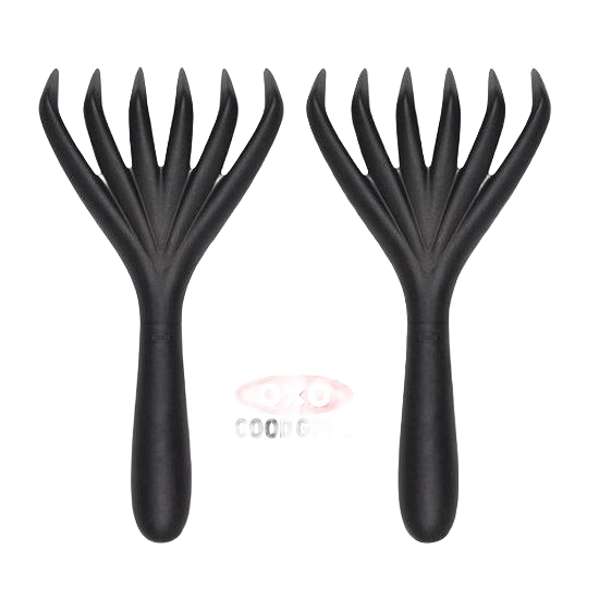 Pair of black meat shredding claws with ergonomic handles for easy shredding in kitchen gadgets and utensils collection