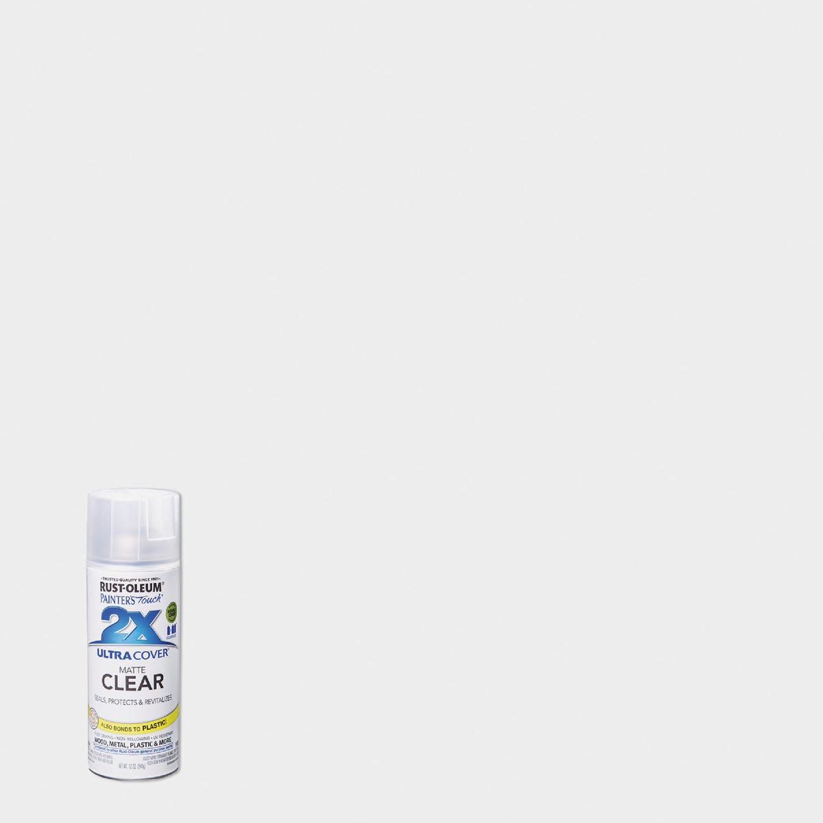12 oz Rust-Oleum 2X clear matte finish spray paint with primer for home improvement and paint supplies collections