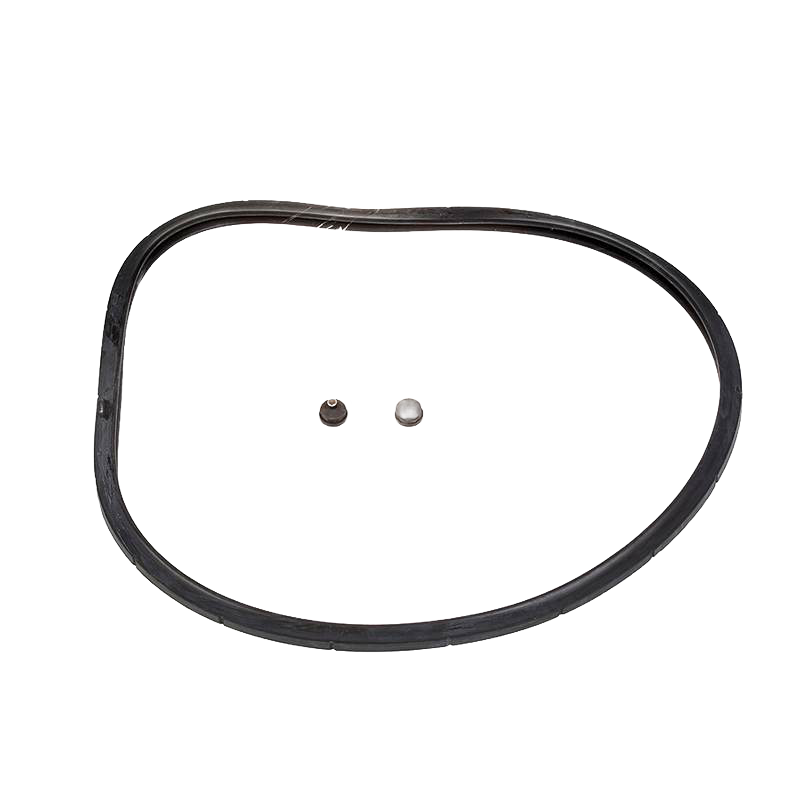 Black rubber gasket and two small metal valve parts for pressure cooker in kitchenware and tools collections