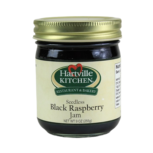 Jar of Hartville Kitchen black raspberry seedless jam, 9 oz, in jams and jellies and food collections under 50 dollars