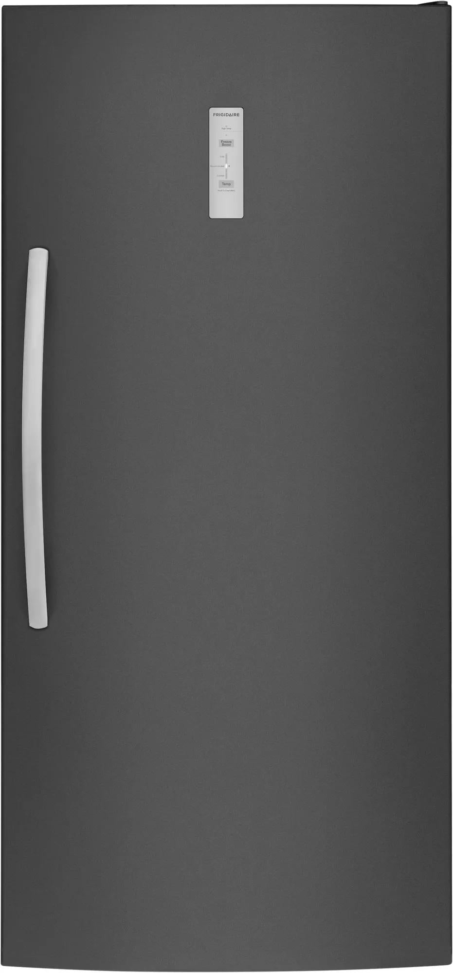 Black upright freezer with curved handle and digital temperature control panel from Freezers & Ice Makers collection